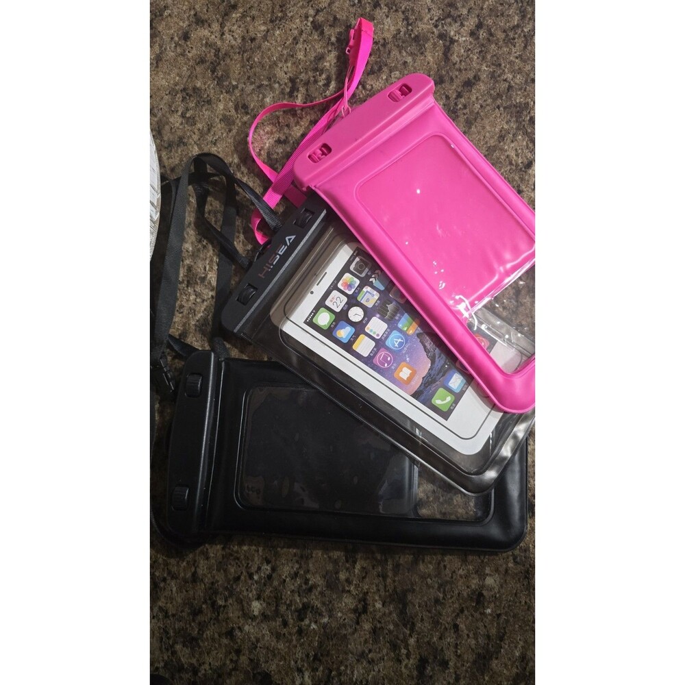 (3) Waterproof phone & Cam large Watersports Cell Protector NWOT 1 pink/2 black